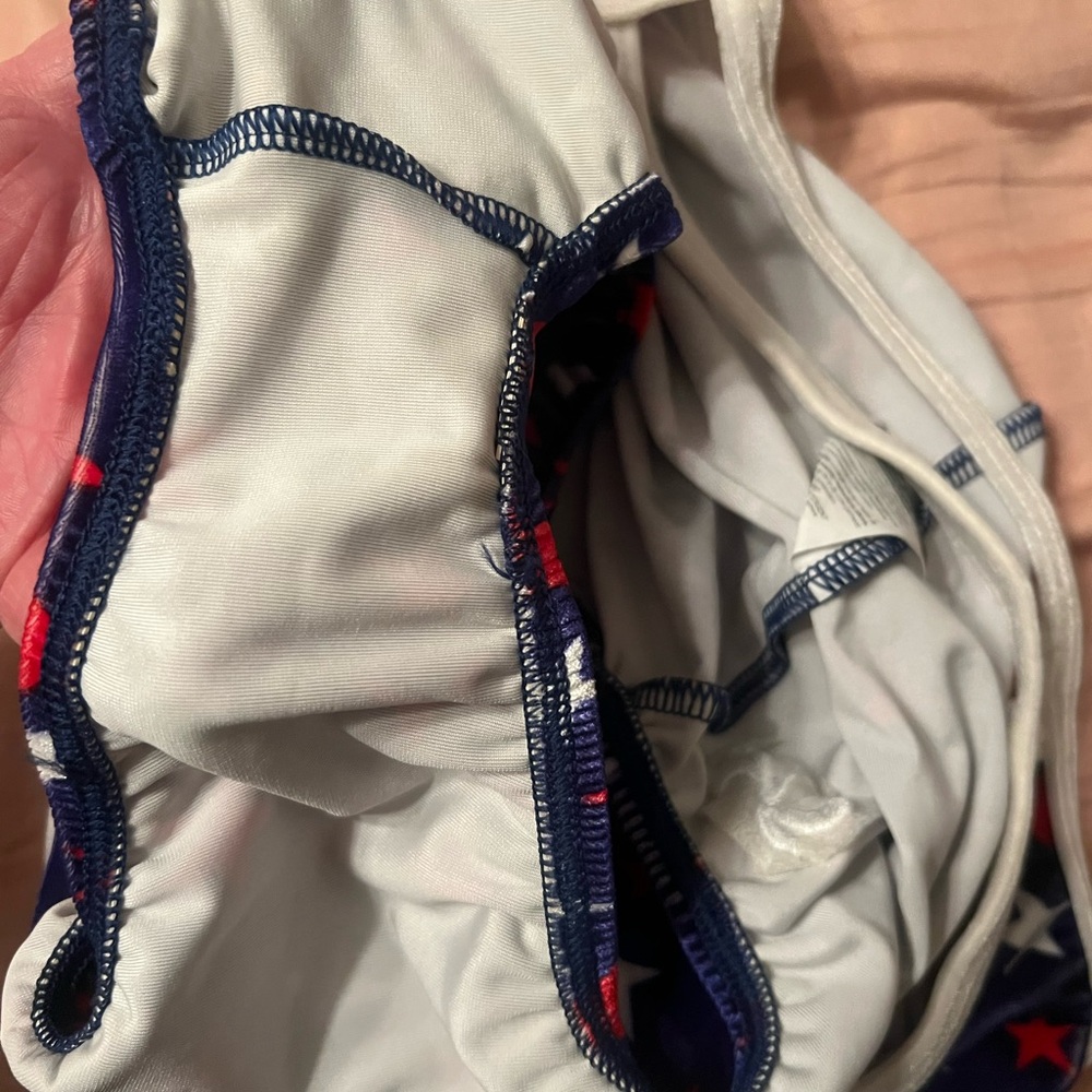 Navy Star Print One-Piece Swimsuit - Red & White Stars - Picture 9 of 16